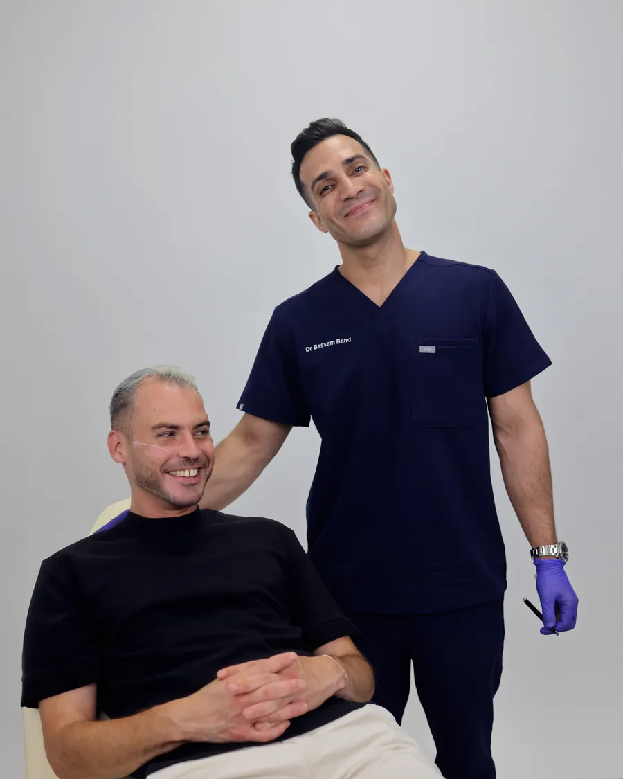 Dr Band with a relaxed patient after treatment