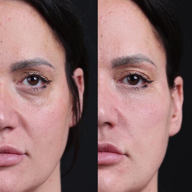 Unretouched before and after result, the drBand Clinic
