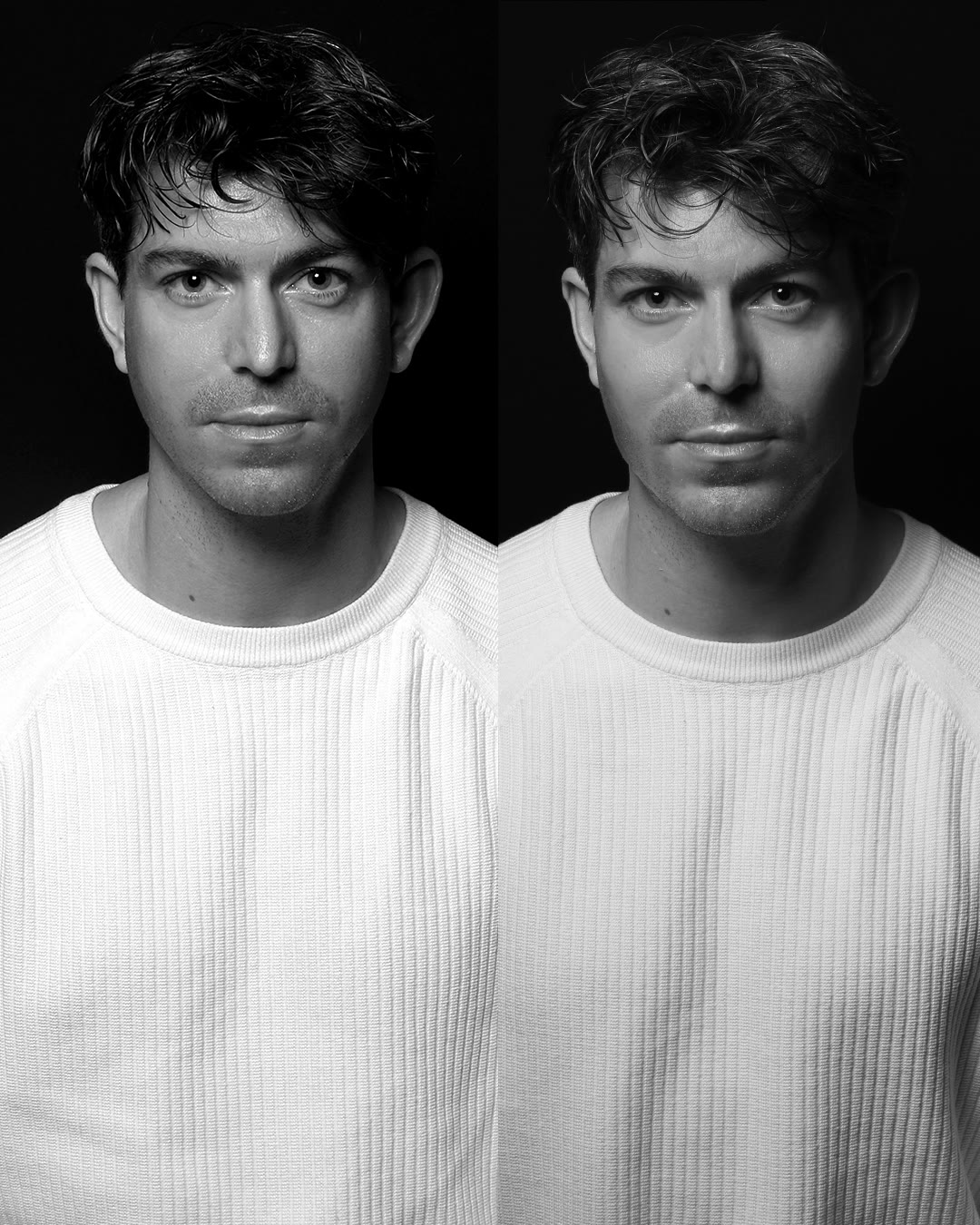 drBand result, male before and after, unretouched